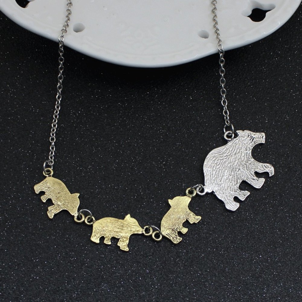 Mama Bear- Mother's Day Necklace - Necklace for Mom - Mama bear and babies